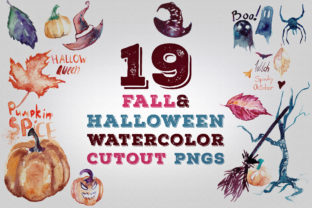 19 Fall and Halloween Watercolor Illustrations for Handmade Creations