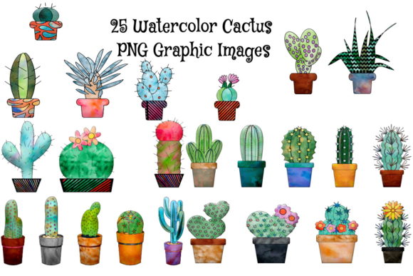 25 Watercolor Cactus Files: A Creative Design Asset for Polished Content