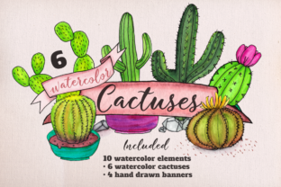 6 Watercolor Cactuses: A Versatile Illustration for Creative Marketing