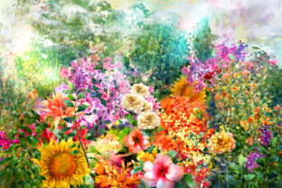Abstract Flower Watercolor Season Illustrations