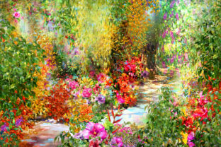 Abstract Flowers Watercolor Painting Illustrations