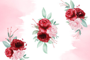 Blush Roses Watercolor Flowers Clipart and Illustrations