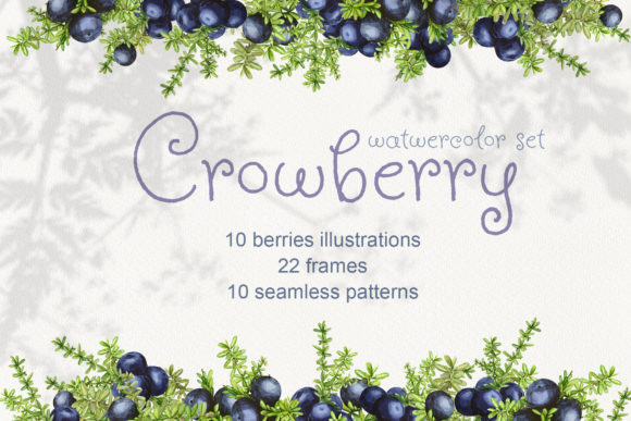 Crowberry Watercolor Set: A Versatile Illustrations Kit for Content Creators