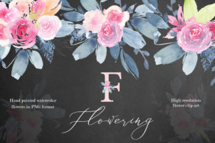 Flowering Watercolor Graphic Set for Illustrations and Digital Products