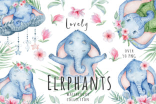 Loose Elephants Watercolor Set for Illustrations
