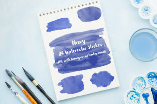 Navy Blue Watercolor Strokes for Creative Design Projects