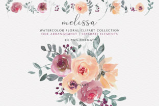 Peach Mauve Watercolor Floral Clipart: A Versatile Illustration for Local Business Branding