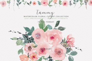 Pink Blush Watercolor Floral Illustrations for Real Craft Projects
