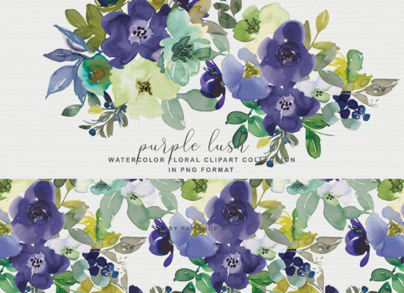 Purple Watercolor Floral Clipart Set Review for Real Crafting Projects