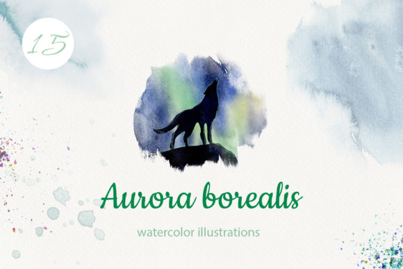 Set of Watercolor Winter Illustrations