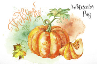 Thanksgiving Day Set of Watercolor Clip and Illustrations