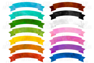 Watercolor Banners Clip Art: A Versatile Illustration for Creative Sellers