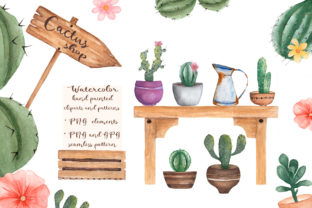 Watercolor Cactus Shop: A Versatile Illustrations Asset for Creative Content