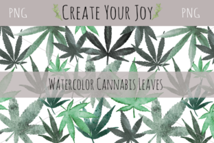 Watercolor Cannabis Leaves Illustrations for Local Business Branding