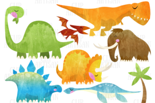 Watercolor Dinosaur Clipart Prehistoric1 Review for Real Projects