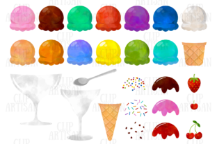 Watercolor Ice Cream Illustrations for Authentic Small Business Branding