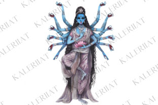 Watercolor India Goddess Kali: A Vibrant Graphic Design Asset for Branding