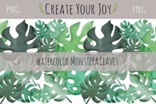 Watercolor Monstera Leaves Illustrations for Real Crafting Projects