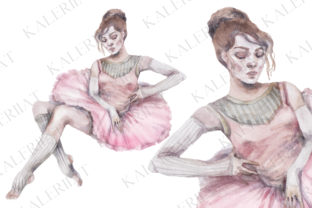 Watercolor Pink Ballet Dancer Girl Illustrations: A Cute and Elegant Addition to Your Craft Projects