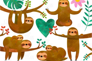 Watercolor Sloths Clipart: A Versatile Illustration for Handmade Creations