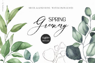 Watercolor Spring Greenery Leaves: A Fresh Graphic Design Asset for Handmade Creations