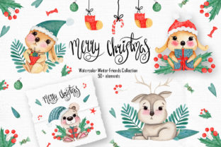 Watercolor Winter Friends Illustrations