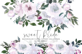 White Pink Watercolor Floral Clipart Set for Local Business Branding